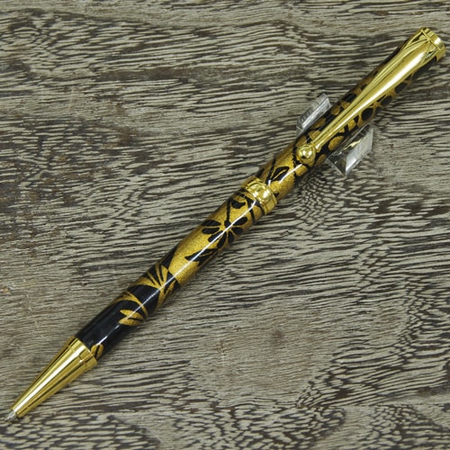 美濃和紙ボールペン 月光(秋の七草)・黒色 油性 和柄 伝統工芸品 プレゼント お祝い 日本製 オシャレ