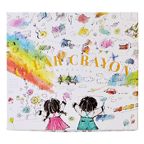 重ね塗りがキレイ☆ 水彩画のような表現もできる透明感のある色彩 コクヨ 透明くれよん16色