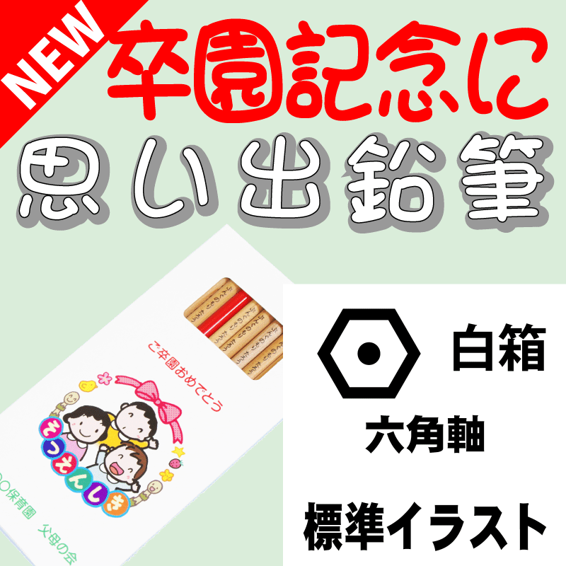 こんな鉛筆が欲しかった　思い出鉛筆　六角軸・標準イラストタイプ 卒園記念品 卒業記念品 名入れ 文具の森オリジナル プレゼント ギフト 一番人気