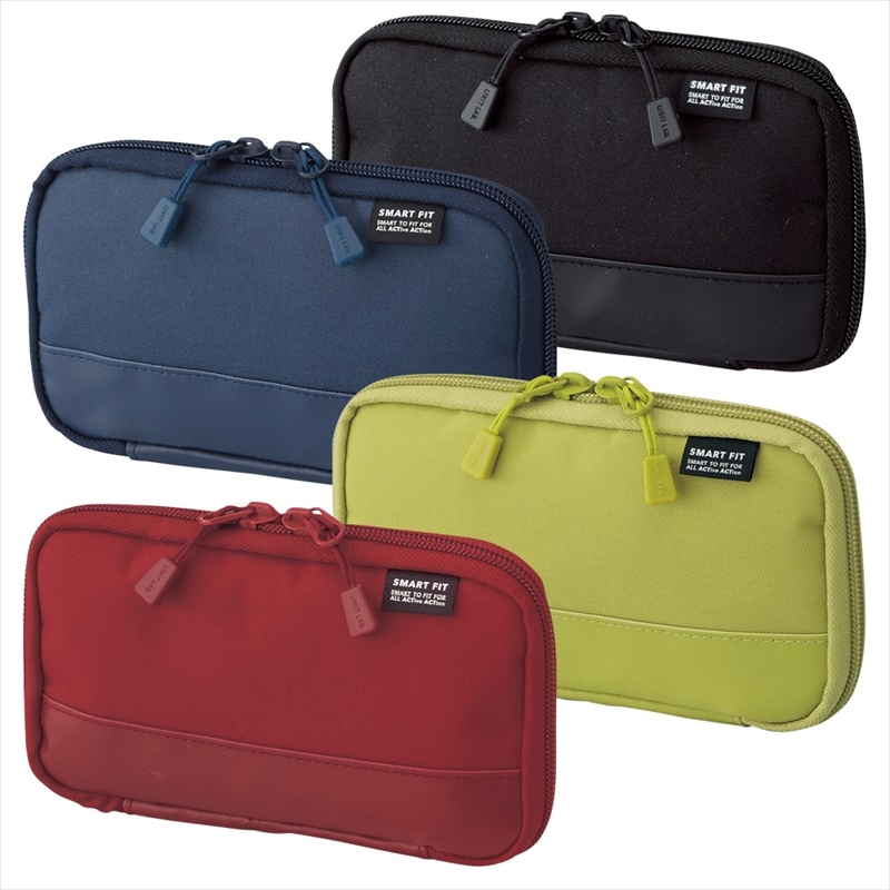 表生地に撥水加工、本体にクッション入り LIHIT LAB SMART FIT ACTACT コンパクトペンケース