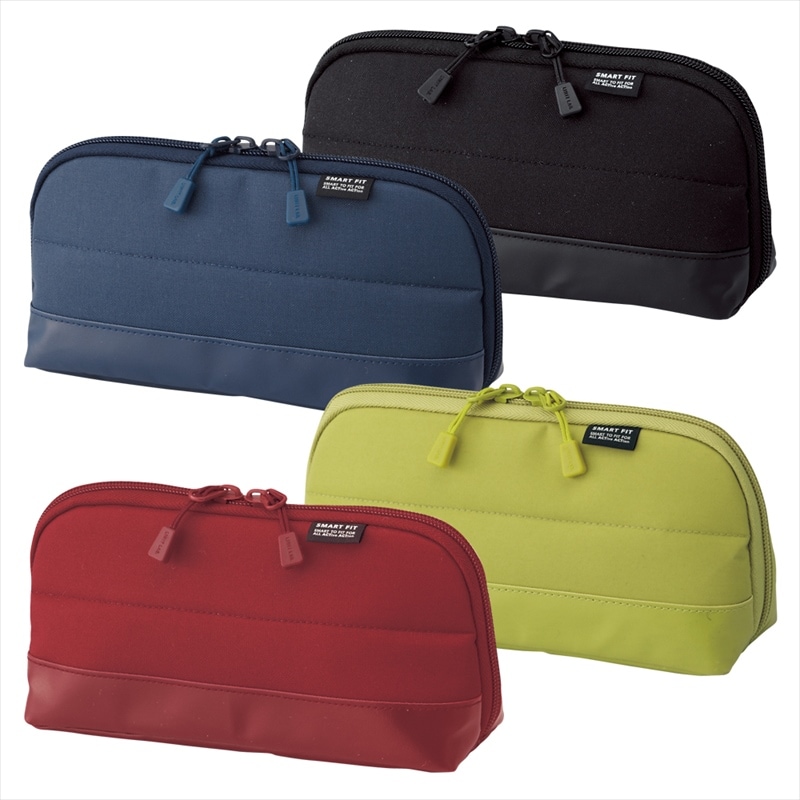 表生地に撥水加工、本体にクッション入り LIHIT LAB SMART FIT ACTACT ワイドオープンペンケース