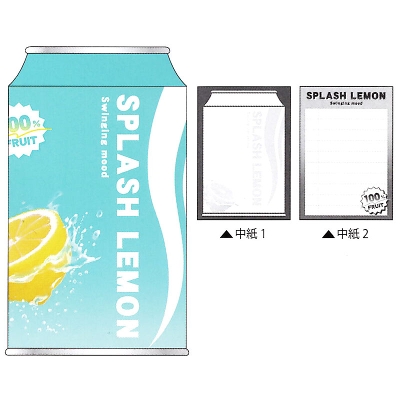 カミオジャパン ドリンクメモ SPLASH LEMON 缶ケース ペン立て 小物入れ かわいい 女子文具 プレゼント