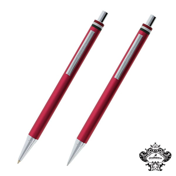 Orobianco オロビアンコ フレッチャ 2本セット ボールペン ペンシル 名入れ プレゼント シンプル イタリア アルマイト加工 筆記具