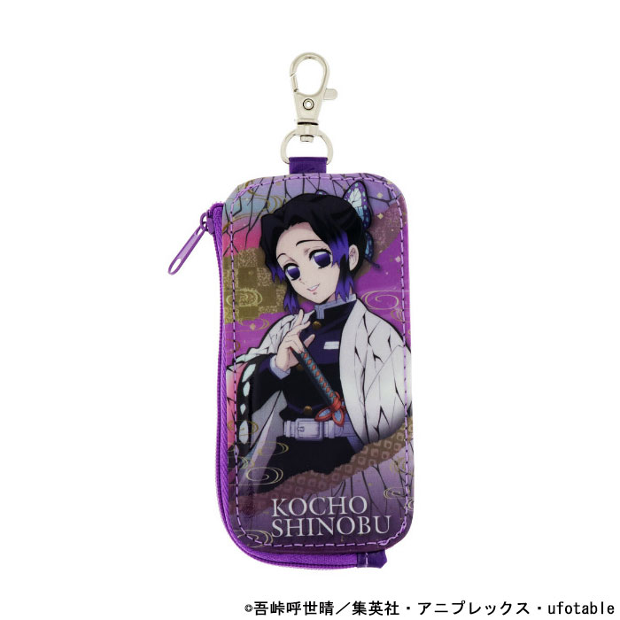 鬼滅 胡蝶しのぶ リール付キーケース 鬼滅の刃 レザーシリーズ第2