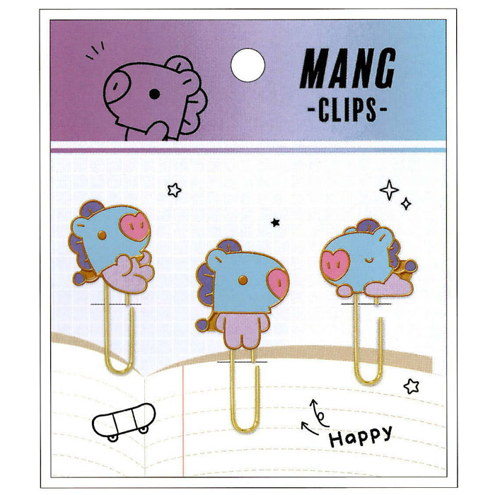 カミオジャパン BT21 MANG LINE FRIENDS キャラクターマスコット付きクリップ ブックマーク