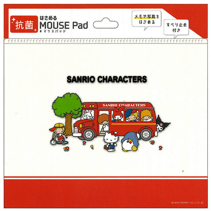 カミオジャパン 抗菌はさめるマウスパッド サンリオキャラクターズ/バス すべり止め付き 女子文具 かわいい テレワーク プレゼント