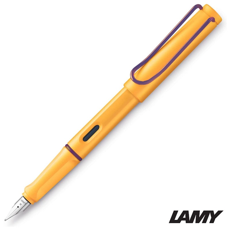 LAMY サファリ 万年筆 細字-F マンゴー 紫クリップ リミテッドカラー キャンディカラー 2022 限定 名入れ プレゼント