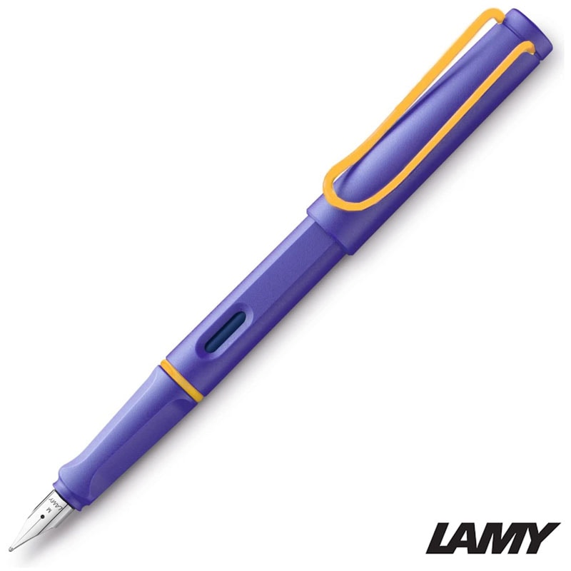 LAMY サファリ 万年筆 細字-F ヴァイオレット 黄色クリップ リミテッドカラー キャンディカラー 2022 限定 名入れ プレゼント