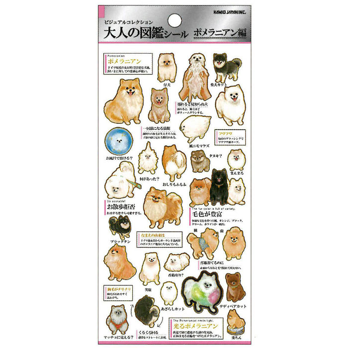 カミオジャパン 大人の図鑑シール ポメラニアン ビジュアルが大人気の