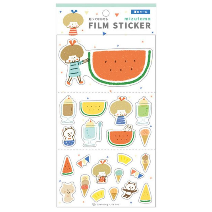グリーティングライフ mizutama 貼ってはがせる ステッカー 手帳 日記帳 携帯 手紙 デコレーション