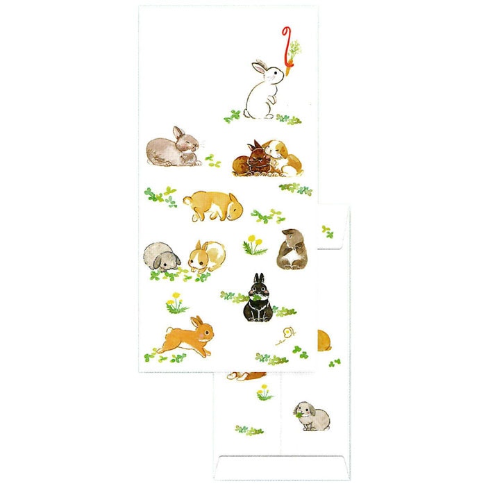 地球グリーティング 万円袋 うさぎ しこくてんれい紙 5枚入り 新札用 プレゼント ポチ袋 お祝い