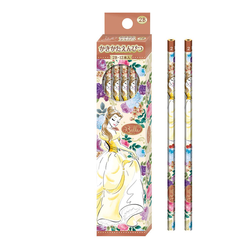 美女と野獣 かきかた鉛筆 2B ダース ショウワノート 六角軸 名入れ無料 2023年 新入学 祝い 記念品 プレゼント