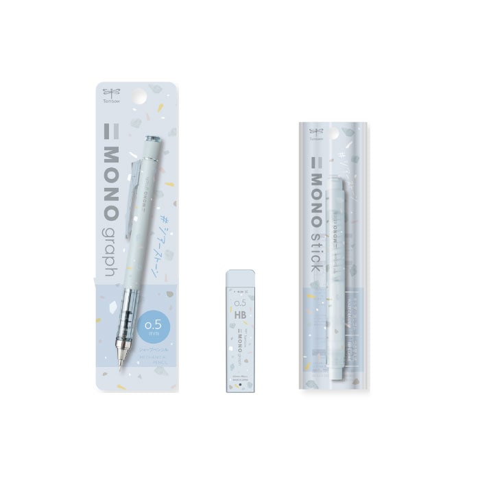 トンボ鉛筆 MONO graph/モノグラフ 0.5 シアーストーン パウダーブルー セット 消しゴム 替え芯 限定 回転くり出し式 MONO消しゴム シャープペンシル プレゼント 女子中学生 オシャレ コラボ