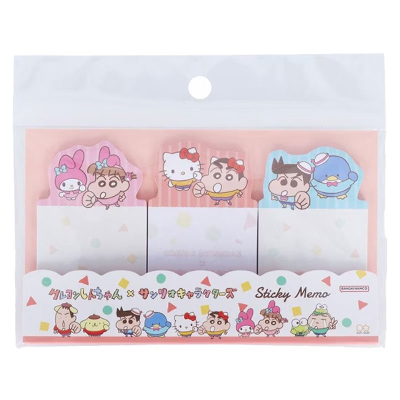 サンスター文具 クレヨンしんちゃん×サンリオキャラクターズ ダイカット付箋 ファイヤー 60枚 プレゼント 限定