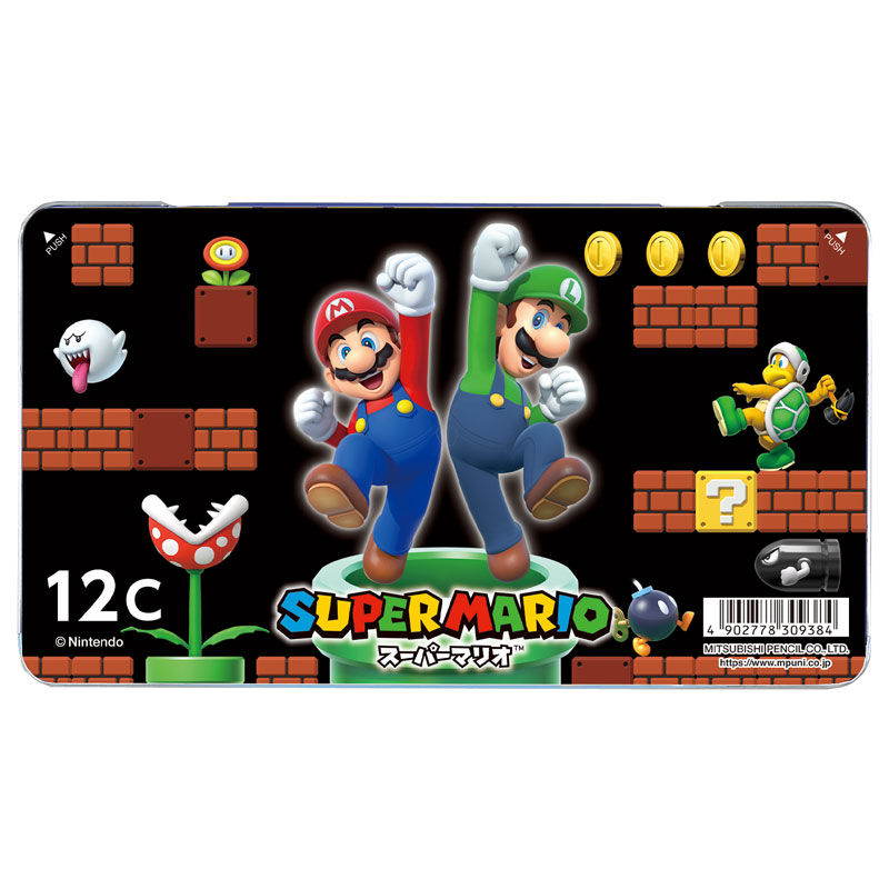 三菱鉛筆 スーパーマリオ 色鉛筆 12色 880級 2024年 新入学 名入れ無料 祝い 日本製 ギフト プレゼント