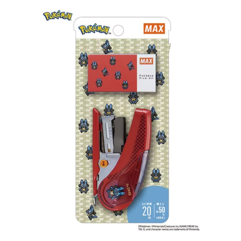 マックス 軽とじホッチキス SAKURI Pokemon ルカリオ HD-10NLK ポケモンピクセルアート 限定 グッズ ステープラー いやし プレゼント