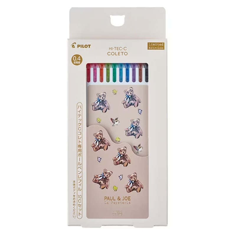 パイロット ハイテックCコレト PAUL & JOE レフィル10色セット ベア・ラテ 限定 コラボデザイン 日本製 ファッションブランド