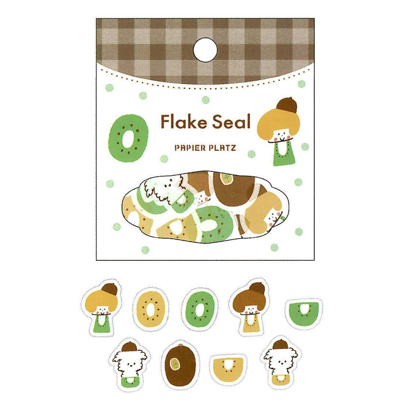 mizutama フレークシール フルーツちゃん キウイ パピアプラッツ かわいい文具 デコレーション