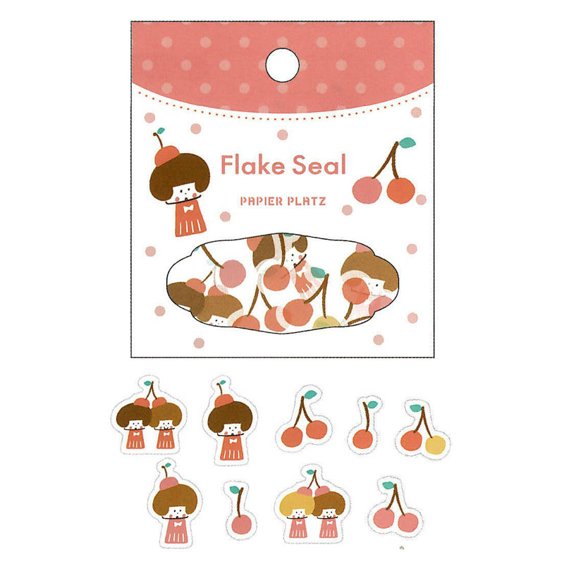 mizutama フレークシール フルーツちゃん さくらんぼ パピアプラッツ かわいい文具 デコレーション