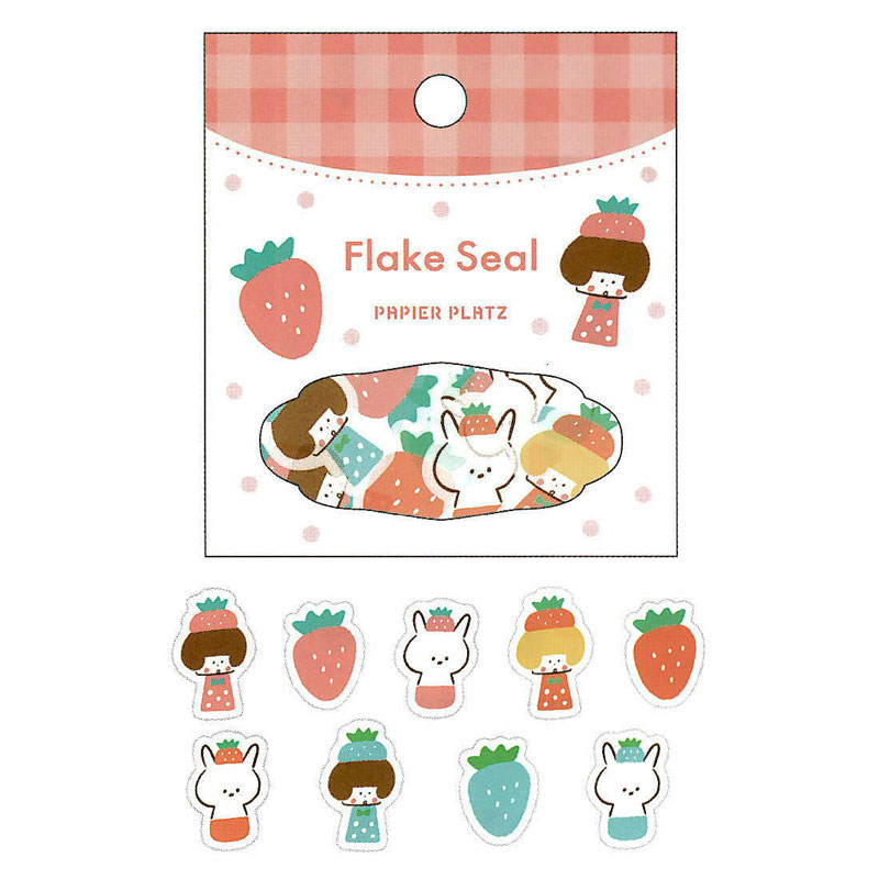 mizutama フレークシール フルーツちゃん いちご パピアプラッツ かわいい文具 デコレーション