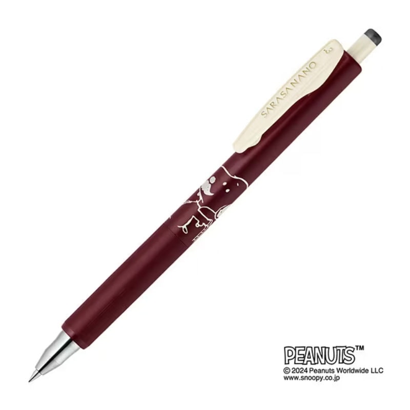 サラサ ナノ 0.3 スヌーピー レッドブラック ジェルボールペン カラー