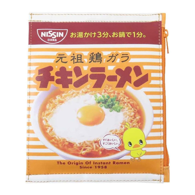 チキンラーメン 袋型ポーチ funbox ペンケース 小物入れ コスメポーチ