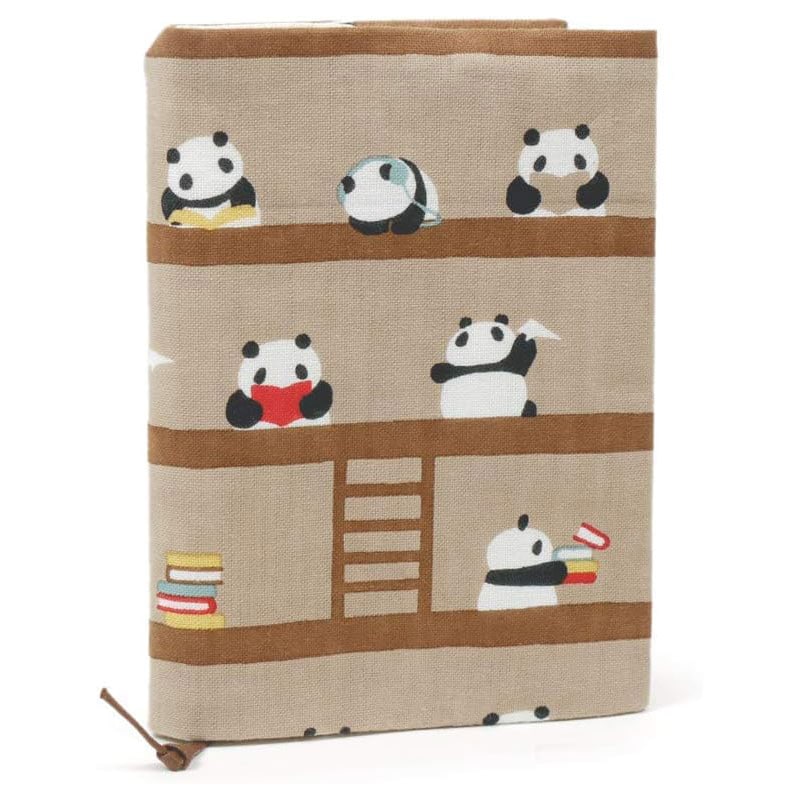 濱文様 文庫本カバー パンダの図書館 チャ ブックカバー オシャレ かわいい プレゼント