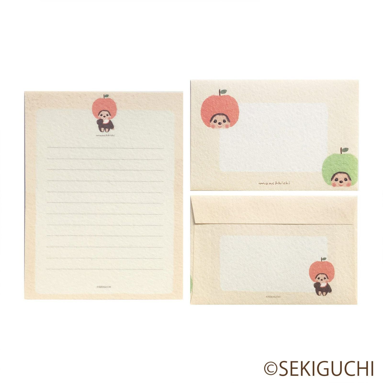 古川紙工 レターセット りんご モンチッチ レトロ かわいい 限定 美濃