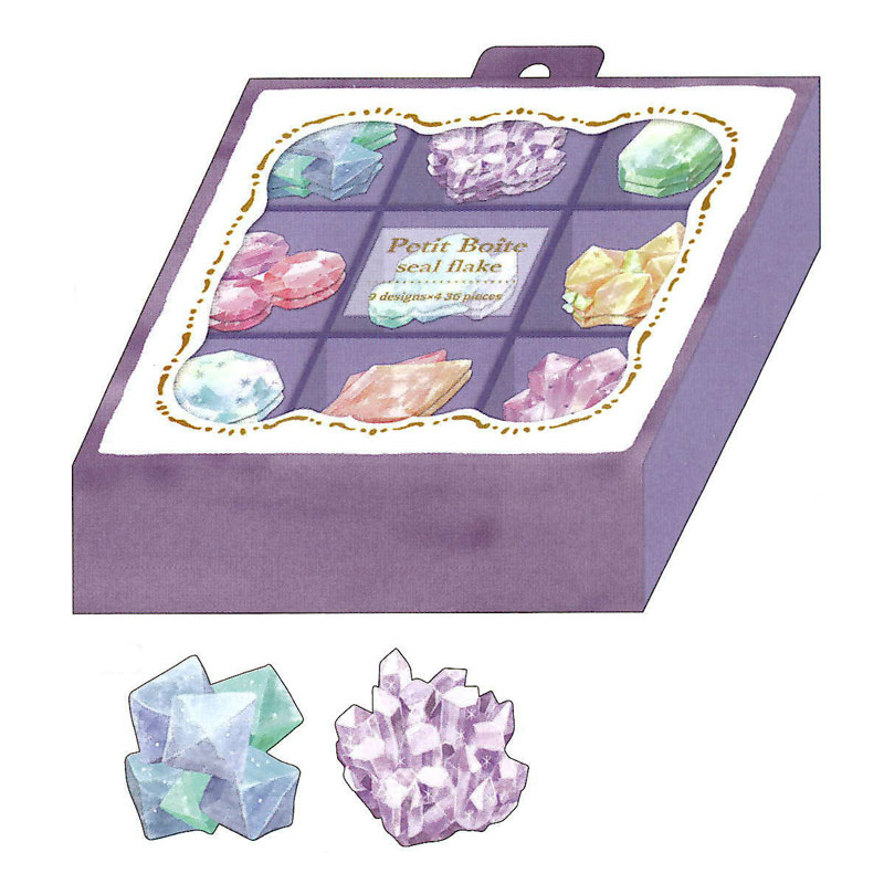 カミオジャパン プチボワットシールフレーク コハクトウ ステッカー ちいさな箱 デコレーション 36枚入り プレゼント
