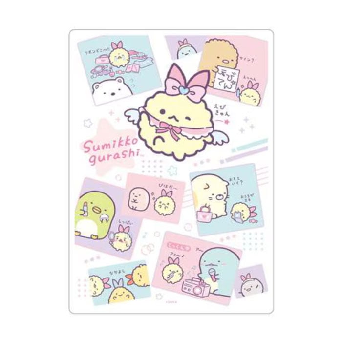 サンエックス すみっコぐらし 天使なえびてんアイドル クリア下敷き B柄 キラキラホログラム 雑貨 プレゼント かわいい 日本製 限定