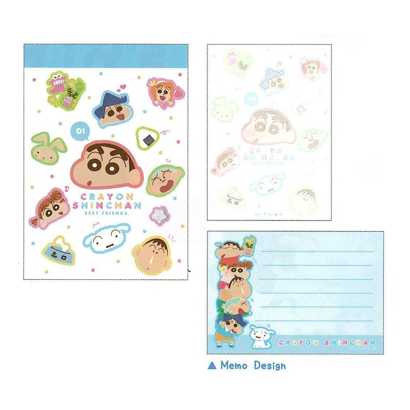 クレヨンしんちゃん ミニメモ おともだちフェイス 70枚 キッズ ティーズファクトリー 面白雑貨