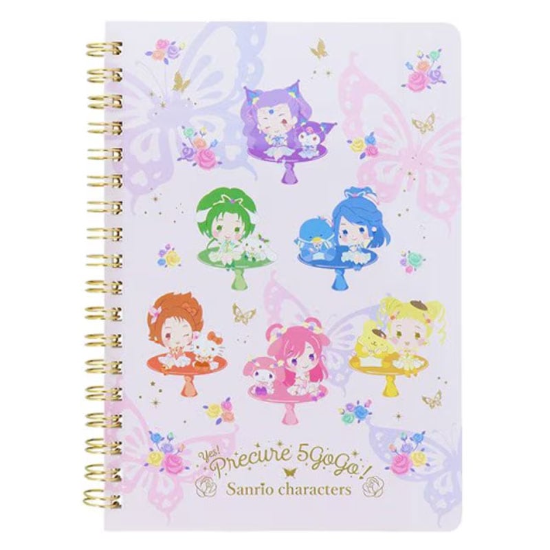 Yes!プリキュア5GoGo! × サンリオキャラクターズ Wリングノート A柄 B6 オシャレ 限定 かわいい プレゼント サンスター文具