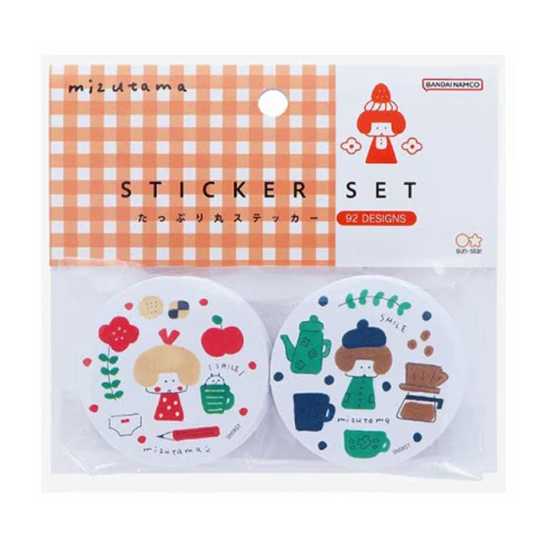 【1/14〜】たっぷり 丸ステッカー mizutama サンスター文具 サンスター文具 mizutama たっぷり丸ステッカー レッド 雑貨 グッズ