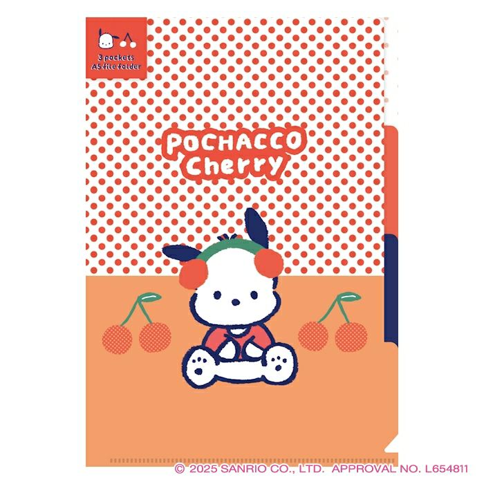 A5クリアファイル サンリオキャラクターズ ポチャッコ 3ポケット コラボ 雑貨 グッズ 描き下ろし 限定 古川紙工