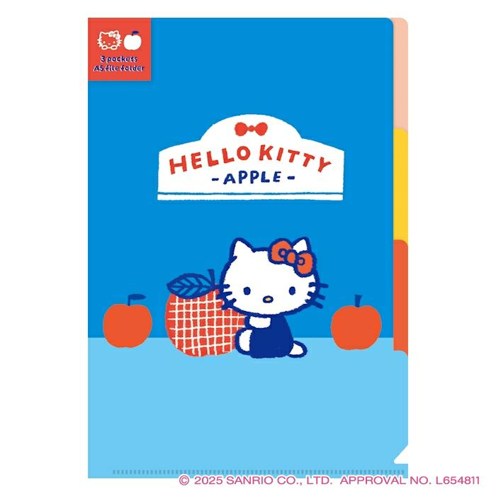 A5クリアファイル サンリオキャラクターズ ハローキティ 3ポケット コラボ 雑貨 グッズ 描き下ろし 限定 古川紙工