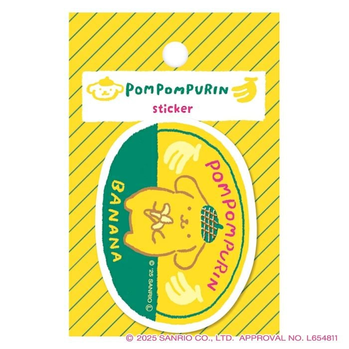 ステッカー サンリオキャラクターズ ポムポムプリン A コラボ 雑貨 グッズ 描き下ろし 限定 古川紙工