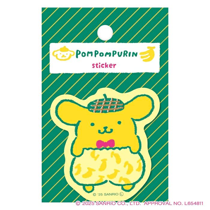 ステッカー サンリオキャラクターズ ポムポムプリン B コラボ 雑貨 グッズ 描き下ろし 限定 古川紙工