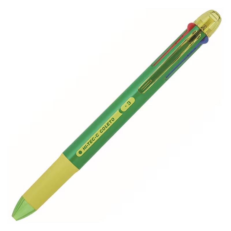 パイロット ゲルインキ 3色ボールペン ハイテックCコレト HI-TEC-C COLETO 0.4mm 80'sレトロ 勉強家グリーン ロングセラー 限定 日本製