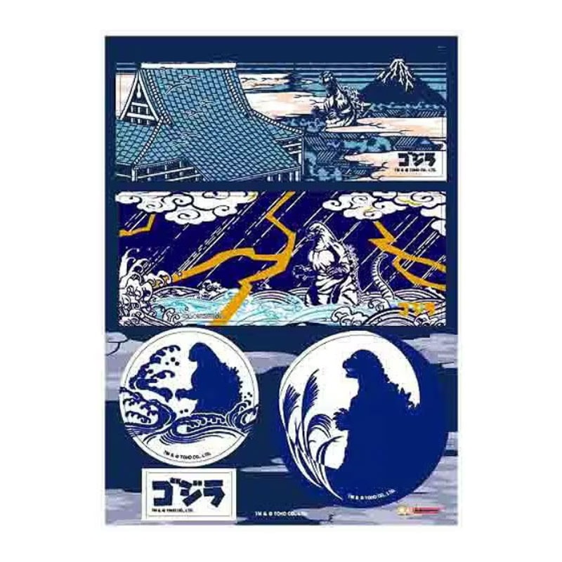 ステッカー JAPANESE ART ゴジラ 怪獣王ゴジラ アート作品 和柄 プレゼント 怪獣王ゴジラ おみやげ