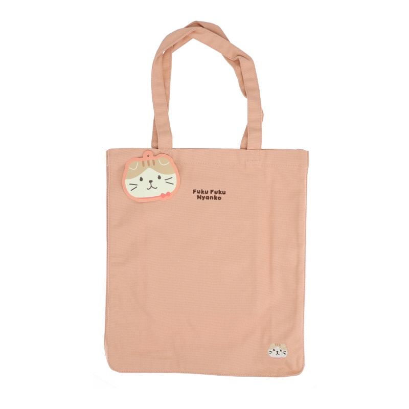 Fuku Fuku Nyanko カラフルトート ピンク 猫柄 ネコ柄 大容量 猫グッズ マチ付き かわいい プレゼント 雑貨