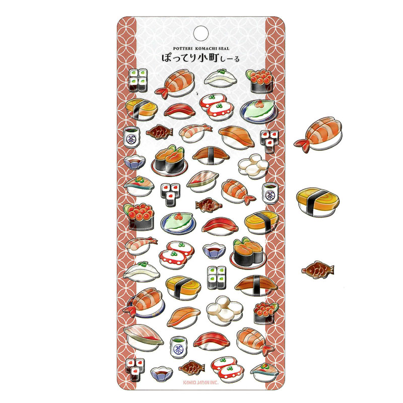 カミオジャパン ぽってり小町しーる SUSHI 寿司 カプセルシール コレクション デコレーション オシャレ プレゼント 和柄