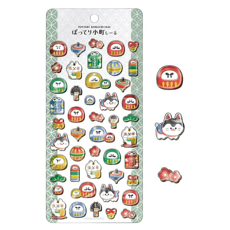 カミオジャパン ぽってり小町しーる DARUMA ダルマ カプセルシール コレクション デコレーション オシャレ プレゼント 和柄