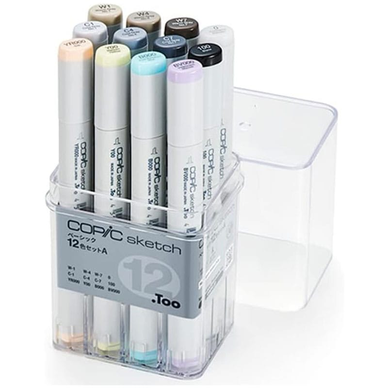 【国内正規品】コピック スケッチ ベーシック12色セットA COPIC Sketch Basic Set A アルコールマーカー スタンダードモデル 初心者向け イラスト マンガ アート デザイン用 海外発送対応