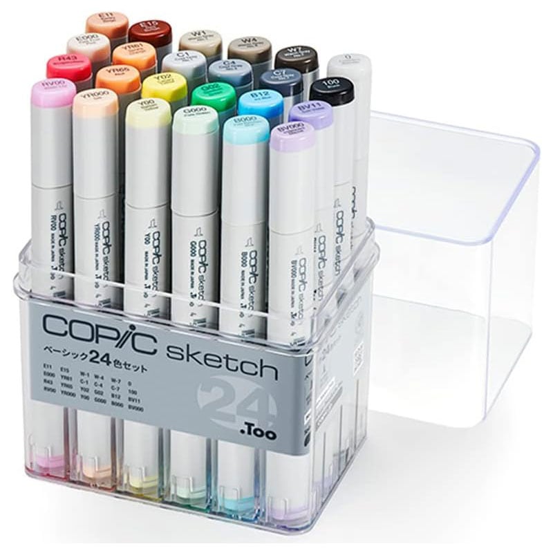 【国内正規品】コピック スケッチ ベーシック24色セット COPIC Sketch Basic Set アルコールマーカー スタンダードモデル 初心者向け イラスト マンガ アート デザイン用 海外発送対応