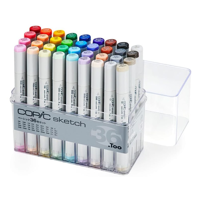 【国内正規品】コピック スケッチ ベーシック36色セット COPIC Sketch Basic Set アルコールマーカー スタンダードモデル 初心者向け イラスト マンガ アート デザイン用 海外発送対応