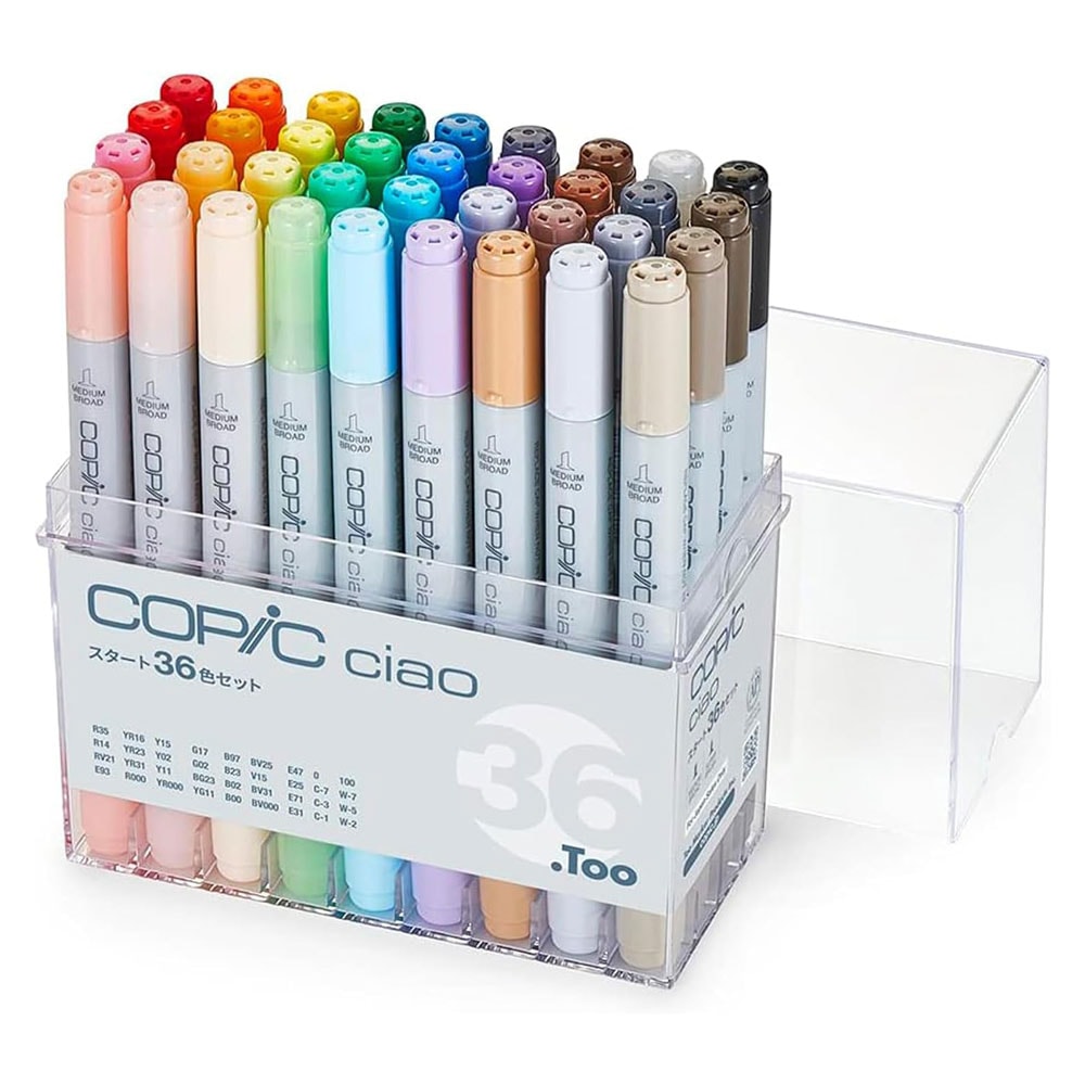 【国内正規品】コピック チャオ スタート36色セット COPIC ciao start Set アルコールマーカー エントリーモデル 初心者向け イラスト マンガ アート デザイン用 リフィル対応＆ツインニブ 海外発送対応
