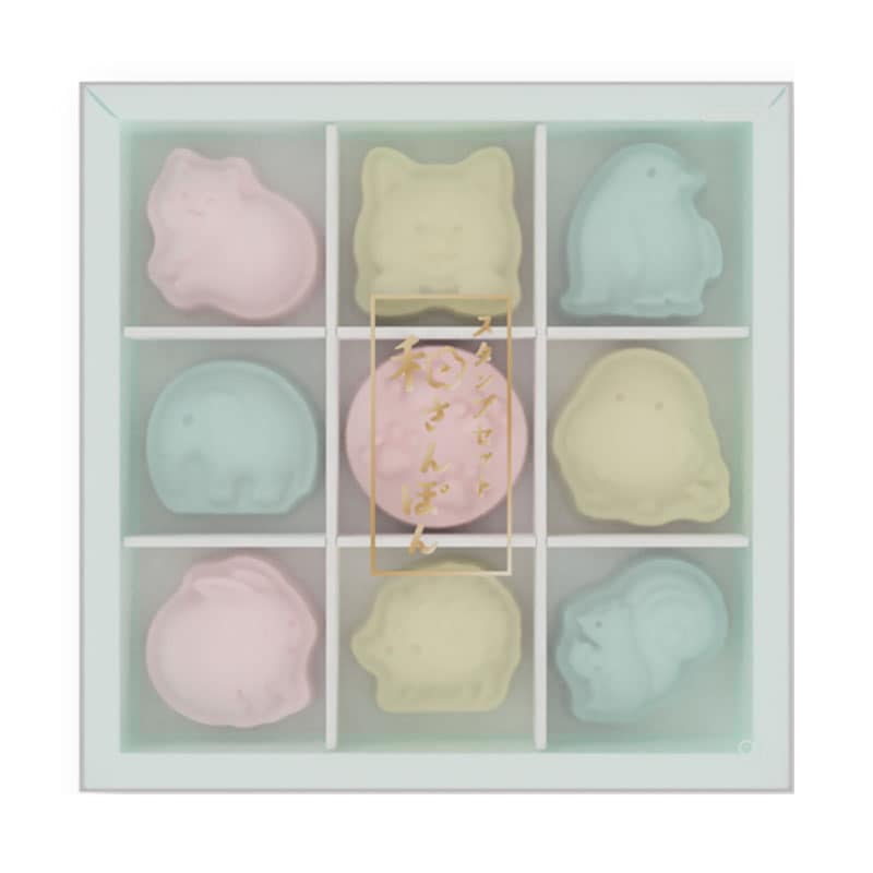 サンスター文具 スタンプセット 和さんぽん 9個セット どうぶつがら デコレーション 和菓子 おみやげ オシャレ 限定 グッズ プレゼント