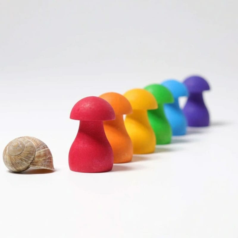 グリムス Rainbow Mushrooms レインボーマッシュルーム 木製 おもちゃ インテリア 積み木 レインボーウッド 知育玩具 保育園 幼稚園 プレゼント キッズ 限定品