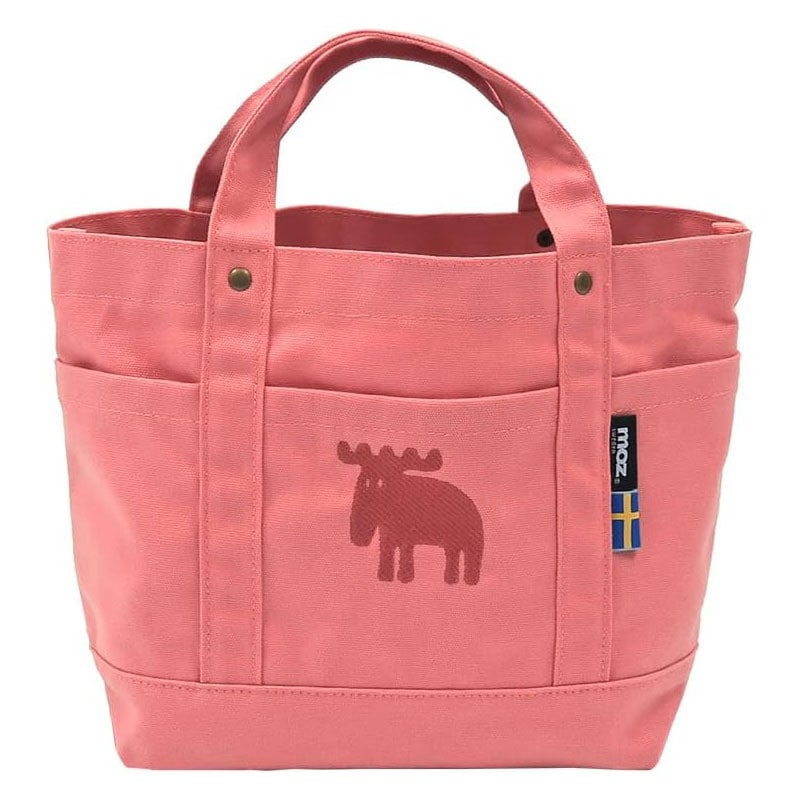MOZ モズ スゥェーデン 帆布トート M コーラルレッド トートバッグ マチ付き 帆布素材 オシャレ 持ち運び かわいい プレゼント