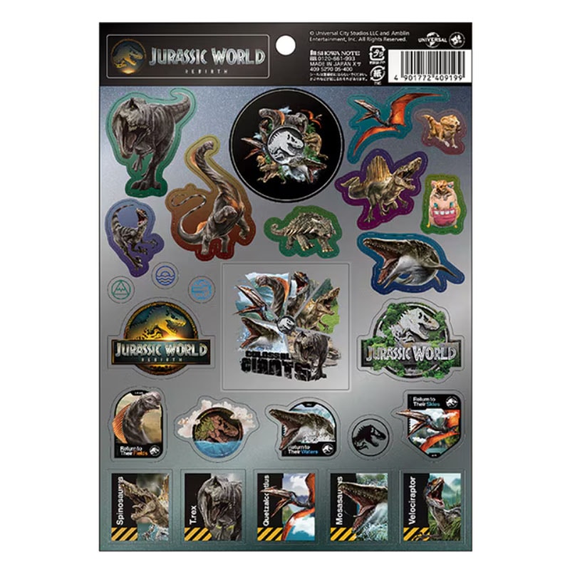 ジュラシック・ワールド 復活の大地 シール ショウワノート デコレーション 恐竜 新入学 祝い プレゼント